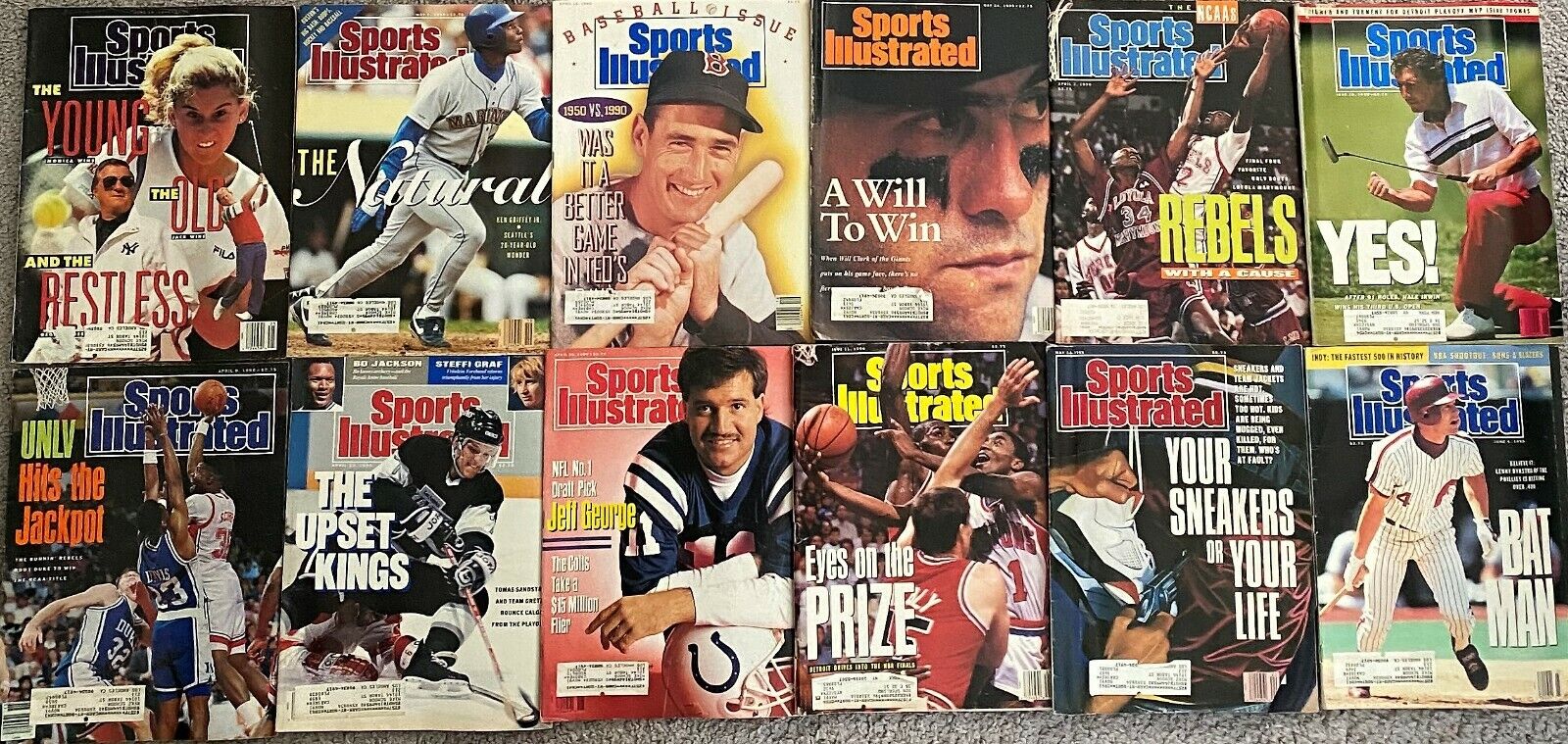 Sports Illustrated April - June 1990 LOT 12 Vintage Issues (sold as LOT or solo) Без бренда