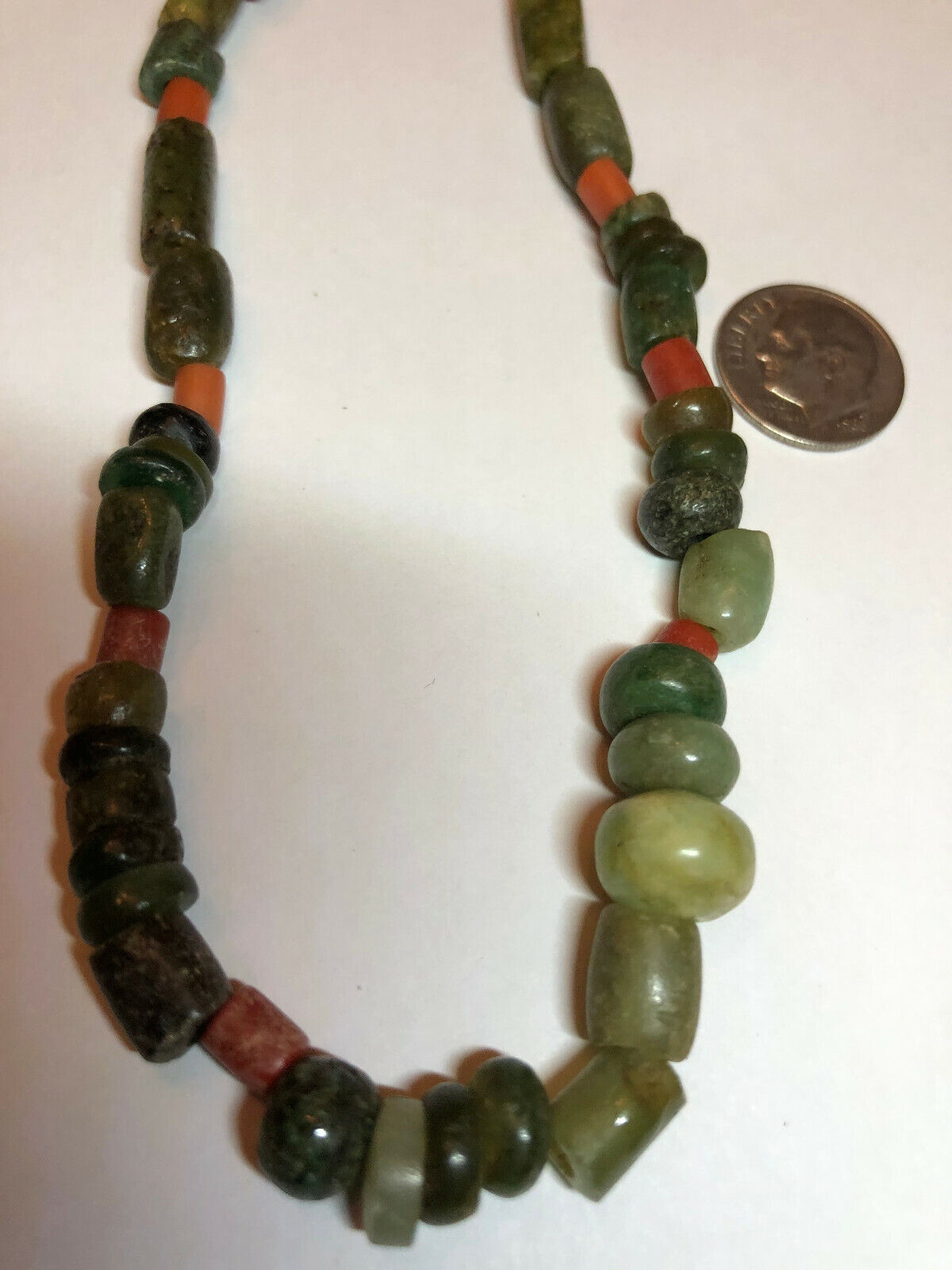 Pre Columbian Mayan AUTHENTIC JADE BEADS (38) Pieces + (35) Red Agate beads Без бренда - фотография #8