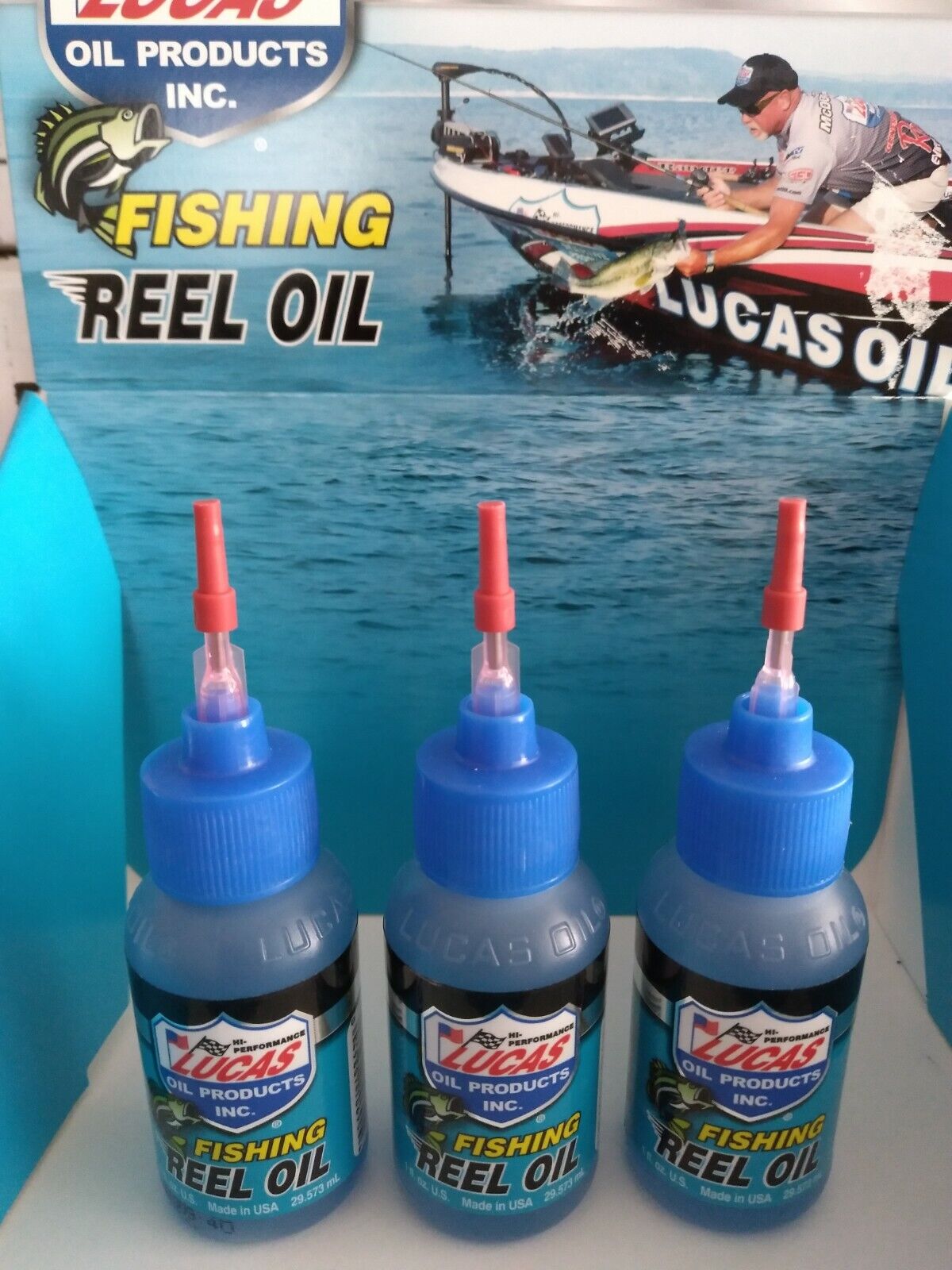 3-LUCAS FISHING REEL OIL #10690  (3) X 1 OZ. BOTTLE FRESH & SALT WATER  MADE USA Lucas Oil 10690