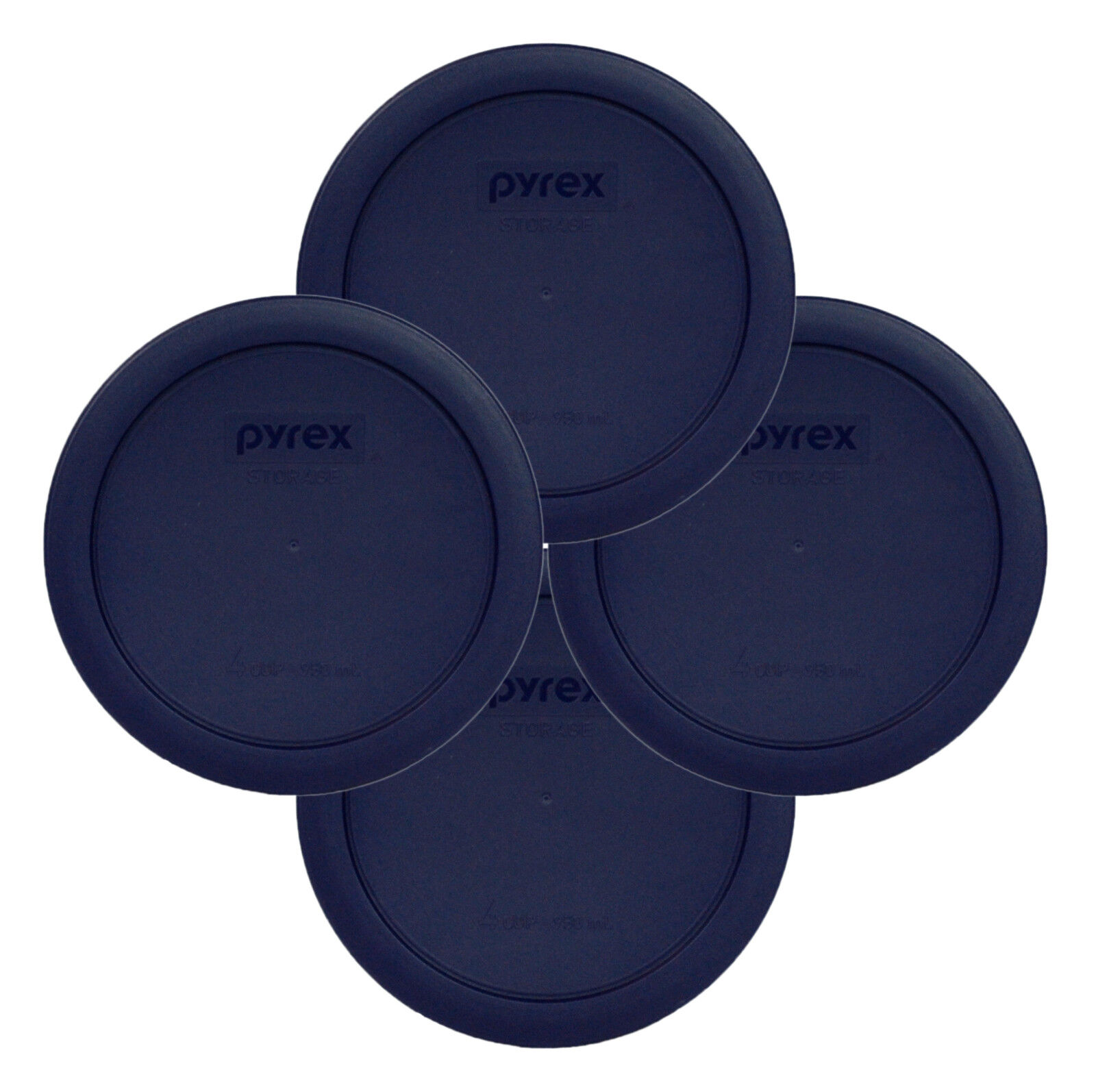 Pyrex 7201-PC Round 4 Cup Blue Food Storage Lid Cover for 7201 Dish (4 Pack) Pyrex 7201PC - фотография #2