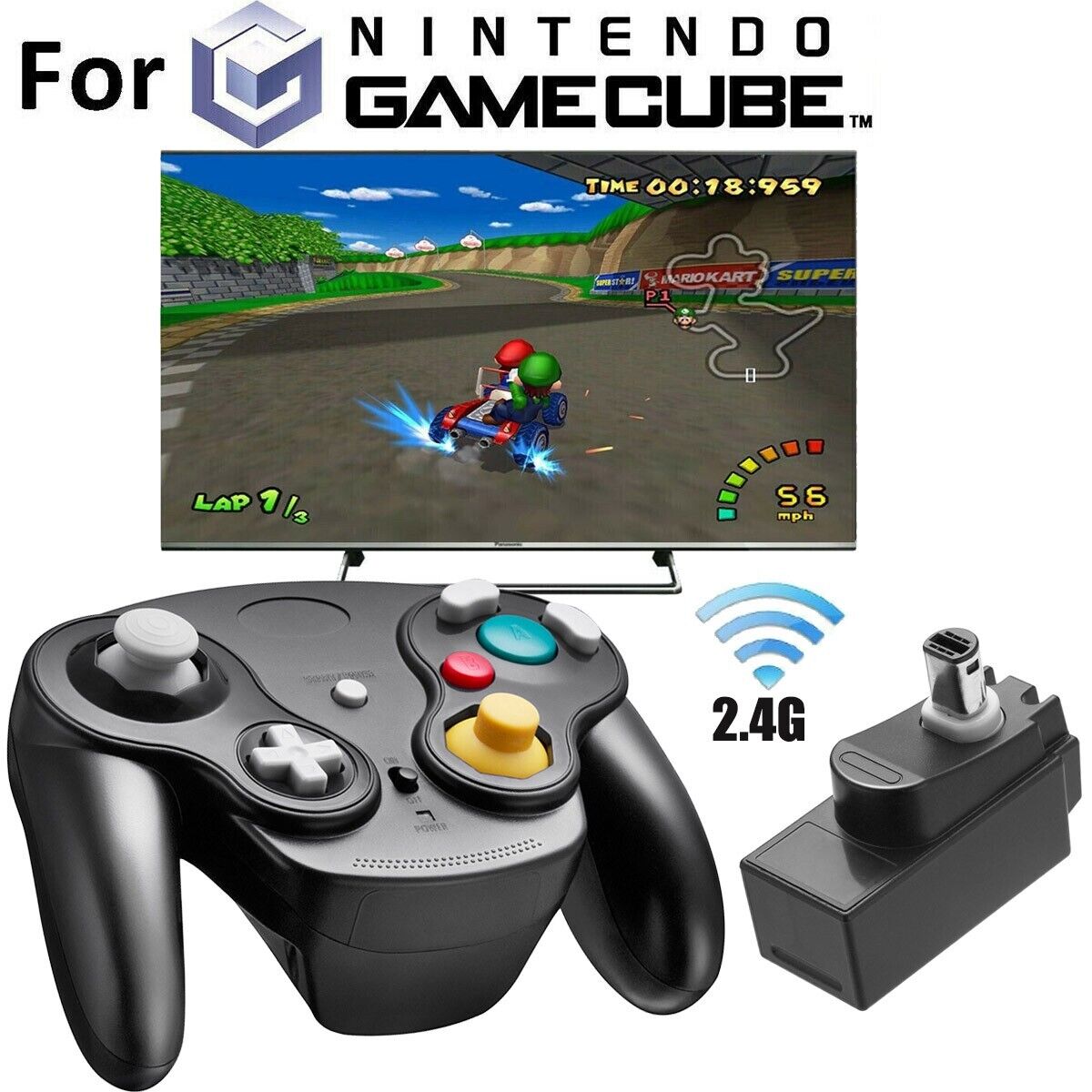 2.4G Wireless Controller Gamepad Joystick for Nintendo GameCube NGC Console Unbranded