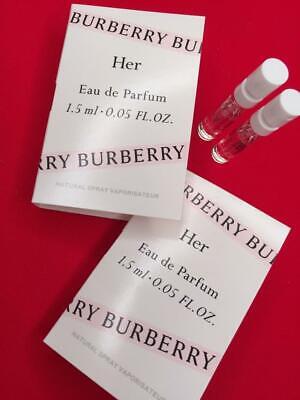 2x BURBERRY HER Eau de Parfum EDP Spray .05oz Womens Perfume Samples FREE SHIP Burberry