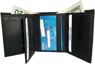 Lot of 12 men's leather tri-fold wallet suede lined bill folds Card slots nwt  Unbranded n/a - фотография #2