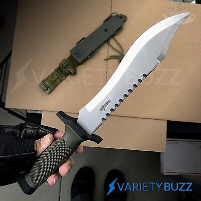 2 PC TACTICAL SURVIVAL Rambo Hunting KNIFE Army Bowie + SHEATH | 12" FIXED BLADE Survivor - фотография #3