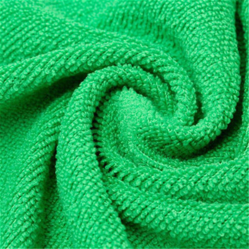 10pcs Green Microfiber Towel Car Cleaning Wash Drying Detailing Cloth No Scratch Unbranded Does Not Apply - фотография #7