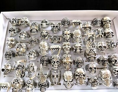30pcs Skull Skeleton Gothic Rings Men's Rock Punk style rings Wholesale Jewelry Unbranded - фотография #7