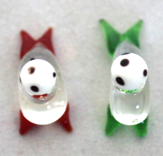 2 x Vintage, ( 1970's) Hand Made,  Art Glass Miniature Seals Unbranded - фотография #5