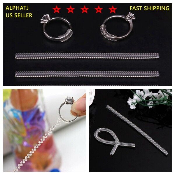 2pcs Ring Size Adjuster for Loose Rings Jewelry Guard Spacer Sizer Fitter USA TIKA 126853411
