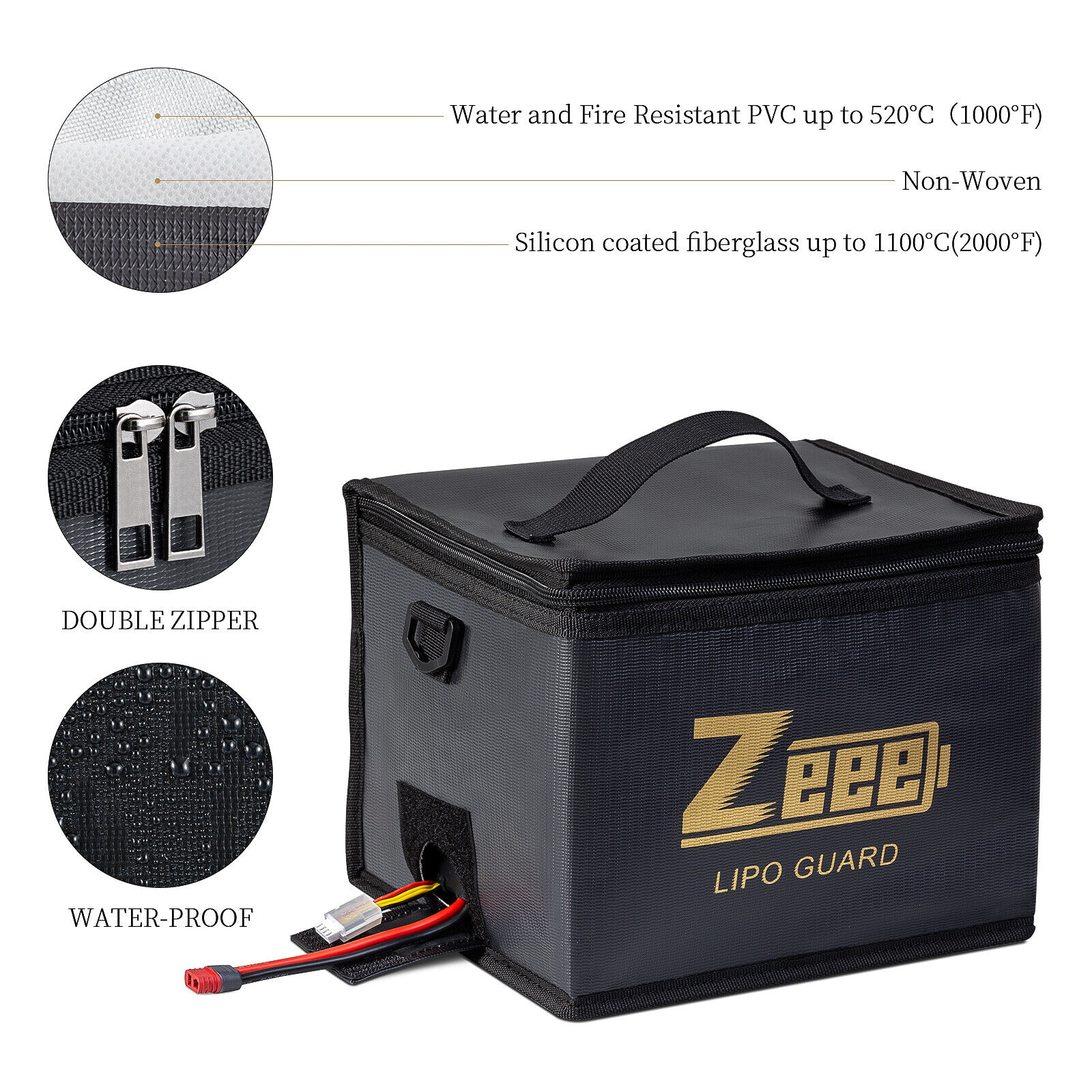 2x Zeee Lipo Battery Safe Guard Fireproof Explosionproof Bag Charge & Storage  ZEEE NOT SPECIFIED - фотография #3
