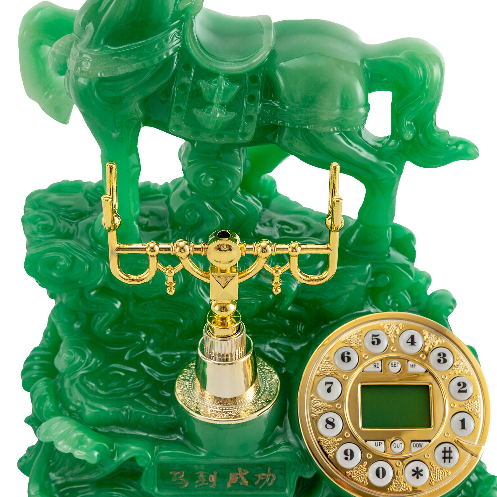 Retro Horse Design Telephone Dial Corded Phone Exquisite Workmanship Green Unbranded Does not apply - фотография #6
