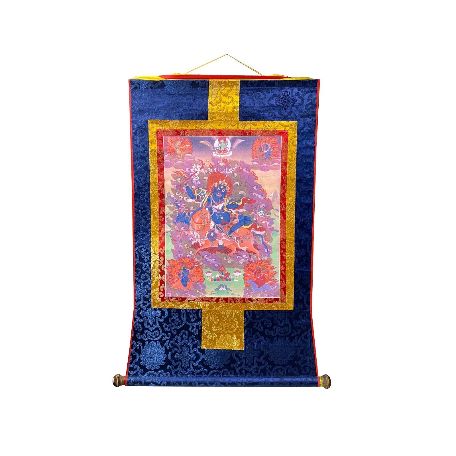 Tibetan Print Fabric Trim Protector Deity Art Wall Scroll Thangka ws2167 Без бренда