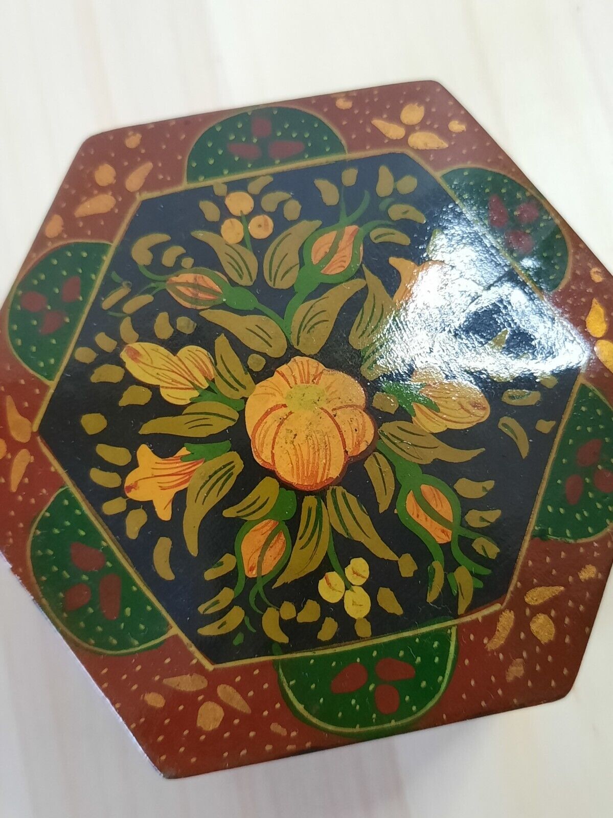 PAPIER MACHE PERSIAN BOX Handmade - фотография #5
