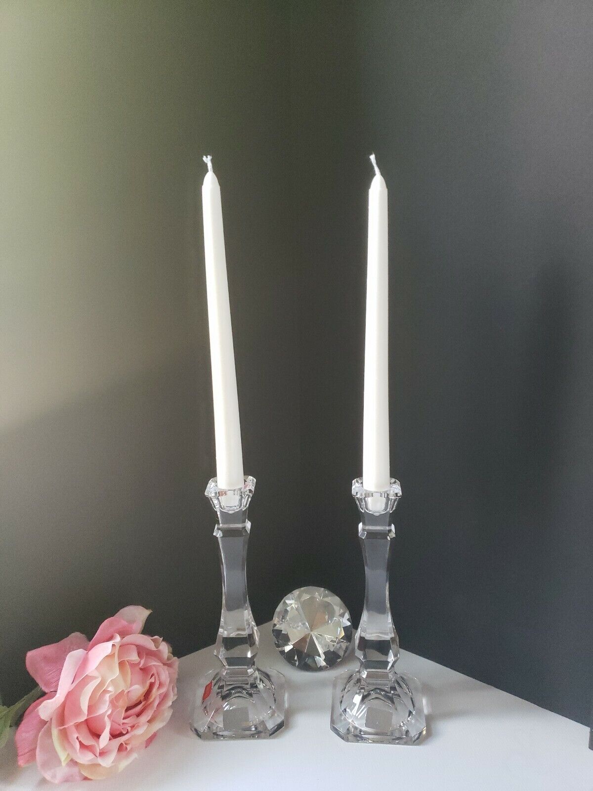 Mikasa - Pair of Lead Crystal Candle Holders  Made in Austria - NEW/DISPLAY ITEM Mikasa - фотография #8
