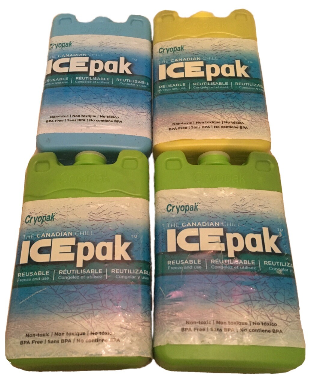 CRYOPAK NEW 4 PACK ICE PAK USE IN INSULATED BAGS AND COOLERS LUNCH BOX BPA FREE cryopak