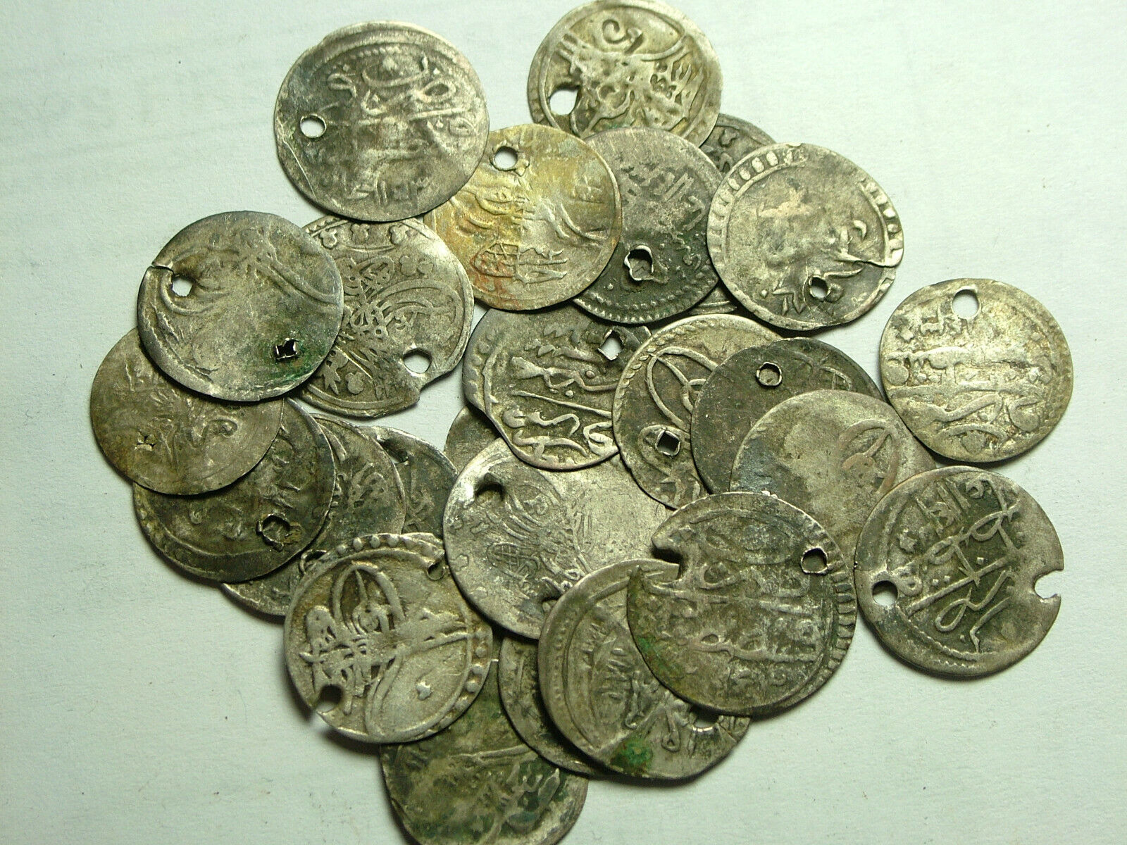 Lot 5 original Islamic silver para coins/Ottoman Empire Abdul Hamid Selim Mahmud Без бренда - фотография #3