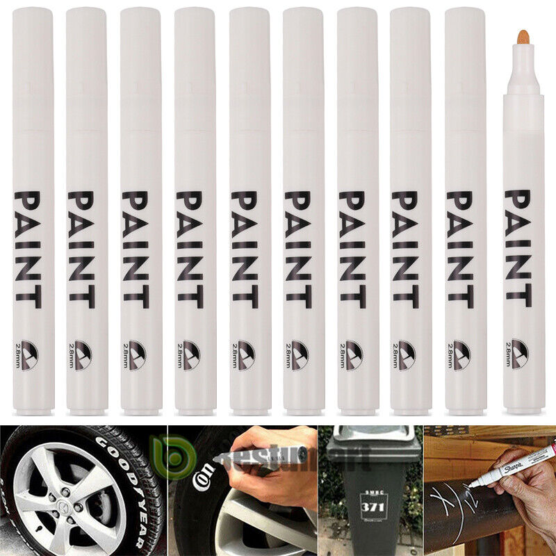 10xUniversal White Paint Pens Marker Waterproof Permanent Car Tire Rubber Letter Unbranded Does Not Apply