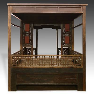 RARE ANTIQUE CHINESE WEDDING BED CARVED ROSEWOOD MIRROR FURNITURE CHINA 19TH C.  Без бренда - фотография #3