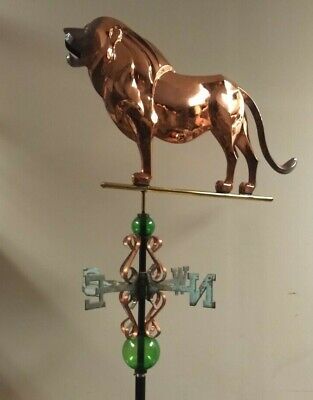 LARGE LION  Weathervane,Very rare, Copper,ALL PARTS,sold as shown.No roof mount COBRAPROINC