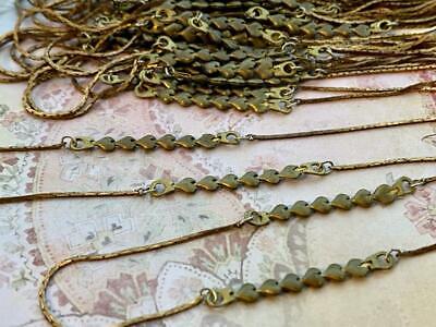 Vintage 16" Brass Hearts Chain Necklaces 4 Unbranded
