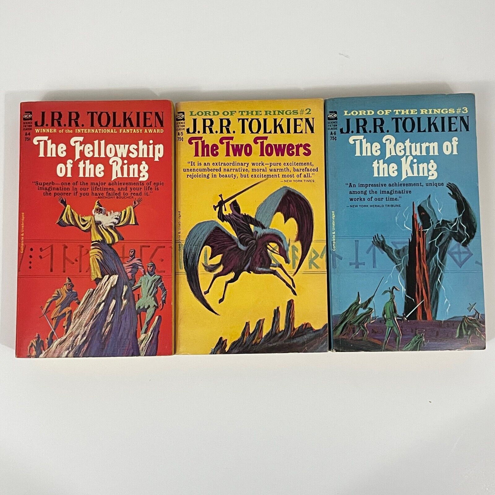 LORD OF THE RINGS Ace Books 3 PB 1965 Unauthorized J.R.R. Tolkien HIGH GRADE Без бренда
