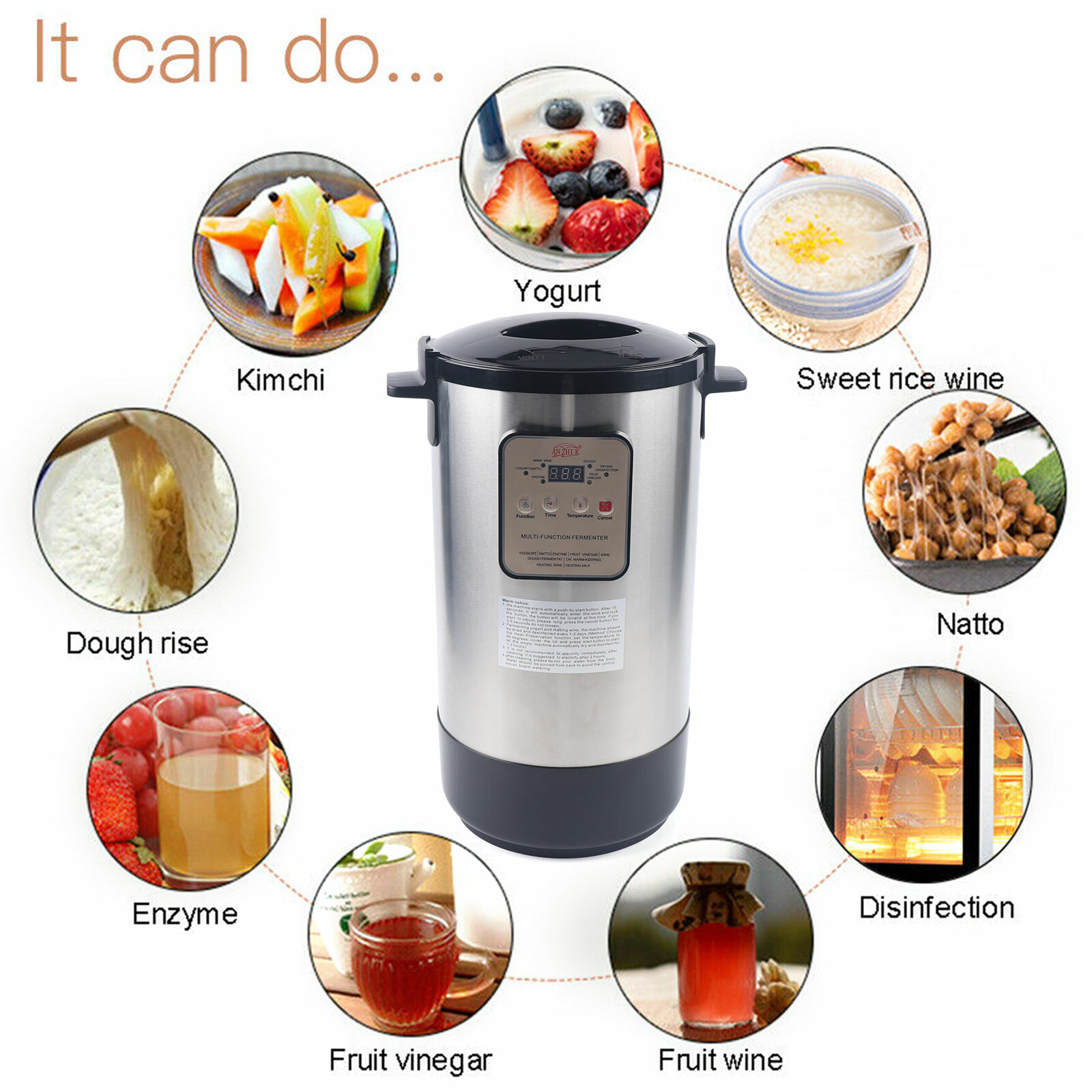 12L Commercial Stainless Steel Yogurt Machine Large Capacity Automatic Appliance Unbranded Does not apply - фотография #5