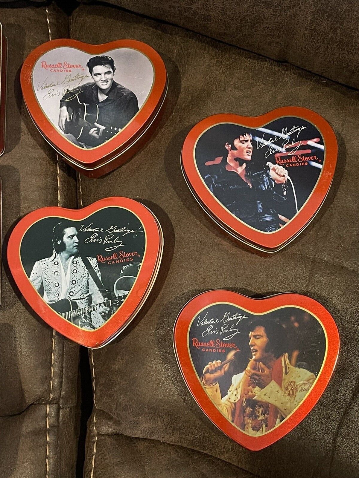 Elvis Presley LOT (10) Russell Stover EMPTY TINS Christmas,20th Anniv.,Valentine Без бренда - фотография #5