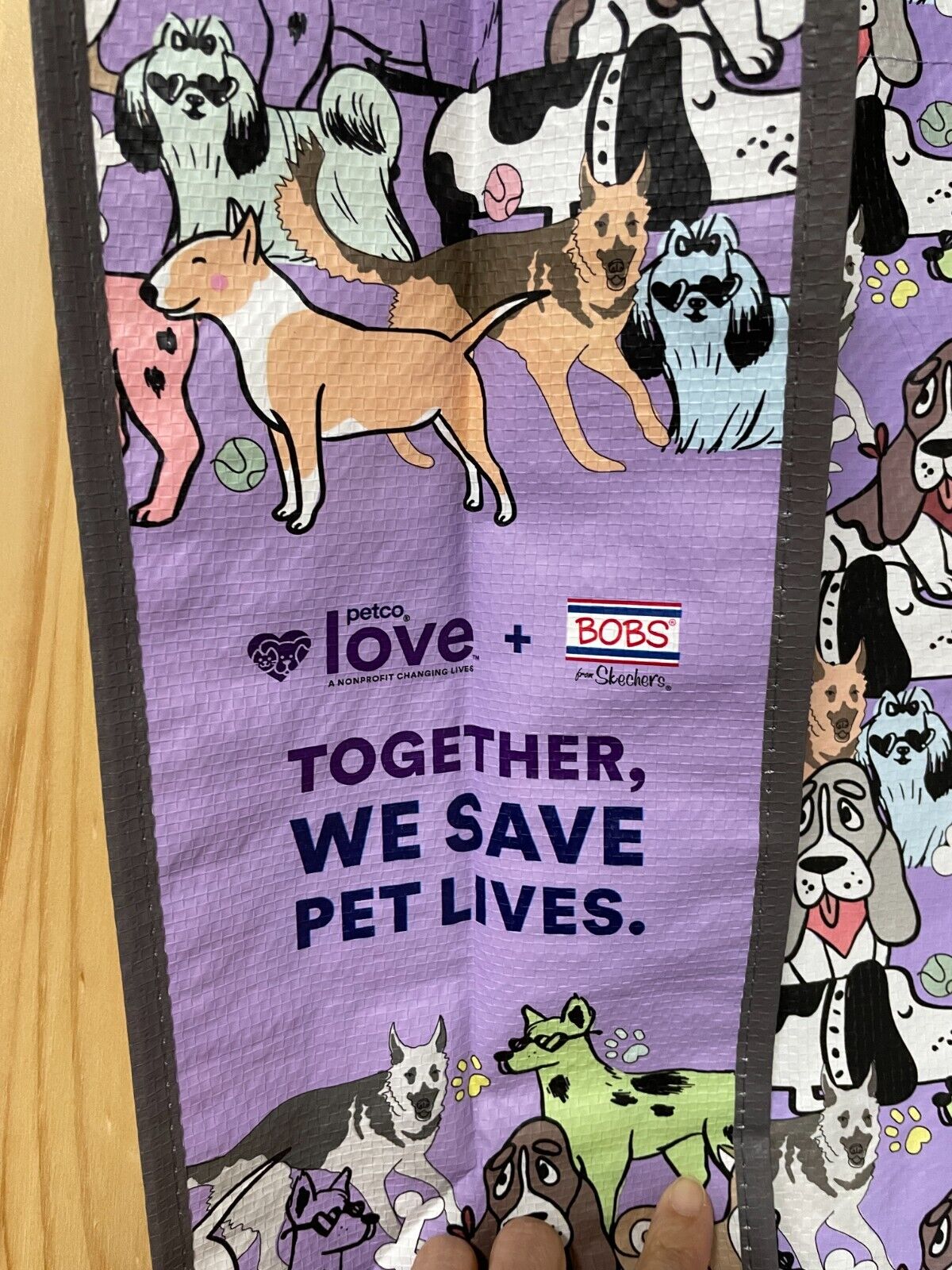 2 Petco Dogs Reusable Shopping Tote Purple Bag Petco Tote Bag - фотография #3