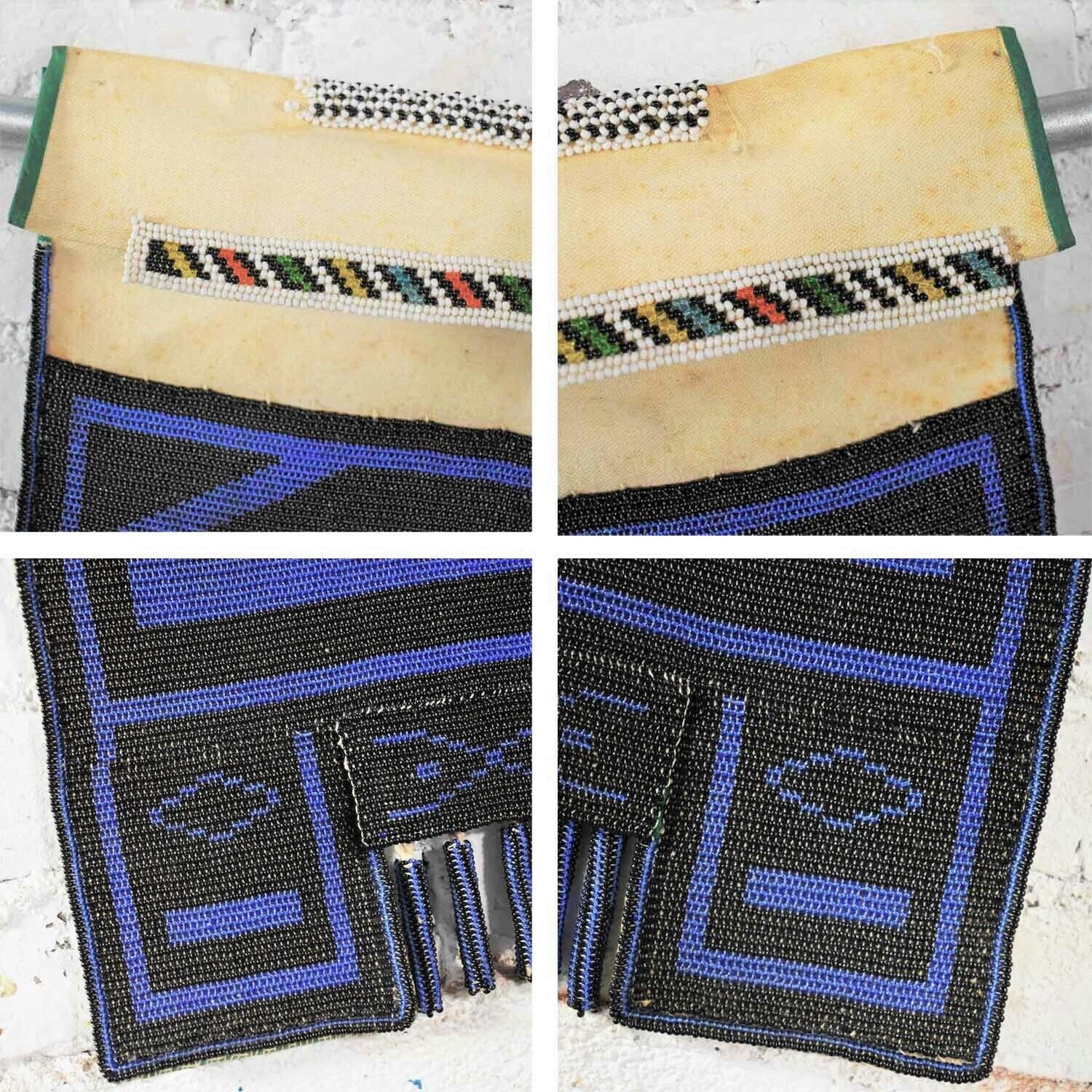 Vintage Set of 4 Ndebele Mapoto Beaded Aprons from South Africa Canvas Backed Без бренда - фотография #8