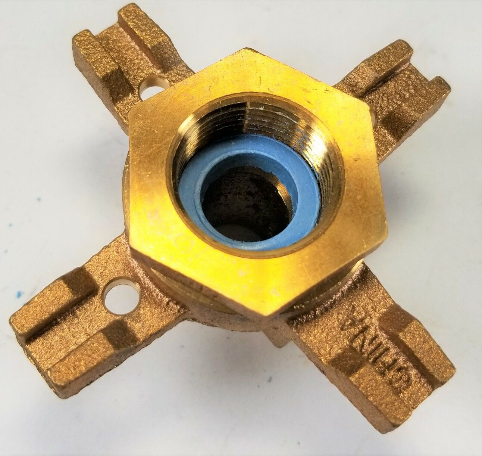 10 - Water Meter Yoke Expansion Connection Wheel for 5/8" x 1/2" Meter, NL Brass Trumbull 368-0630 - фотография #4