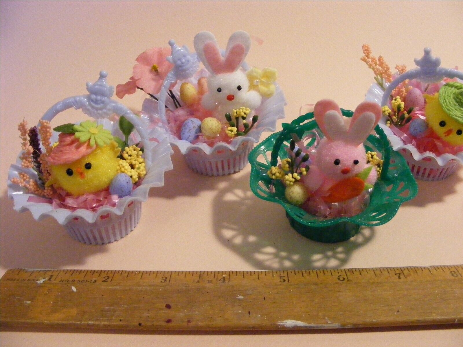 Vintage Easter nutcup arrangements bunnies chicks Без бренда - фотография #2