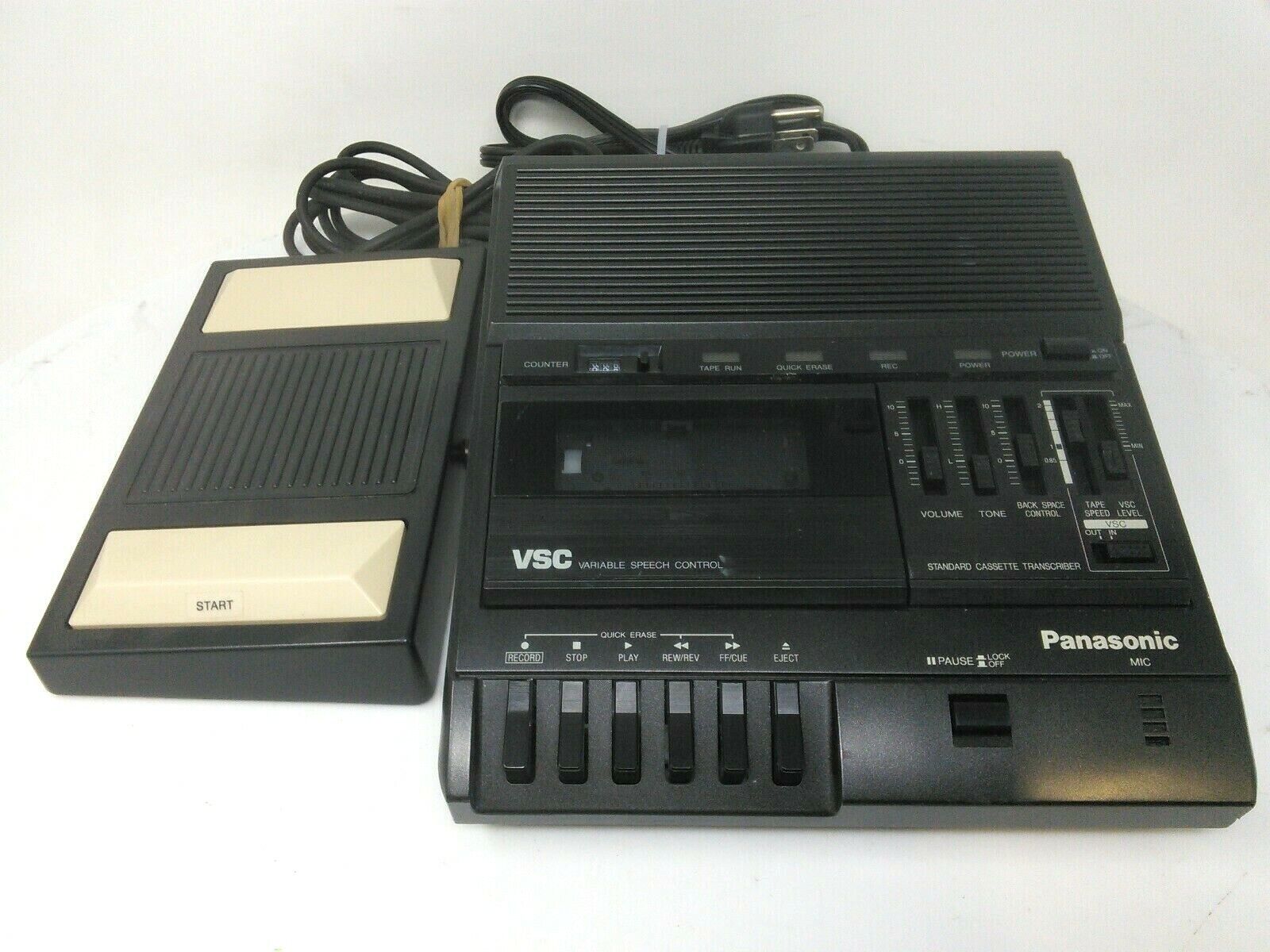 Lot of 2 Panasonic RR-830 Microcassette Recorder w/ RP-2692 Remote Foot Control Panasonic 9056, PCERR830, 71046, RR-830, PANRR830 - фотография #2