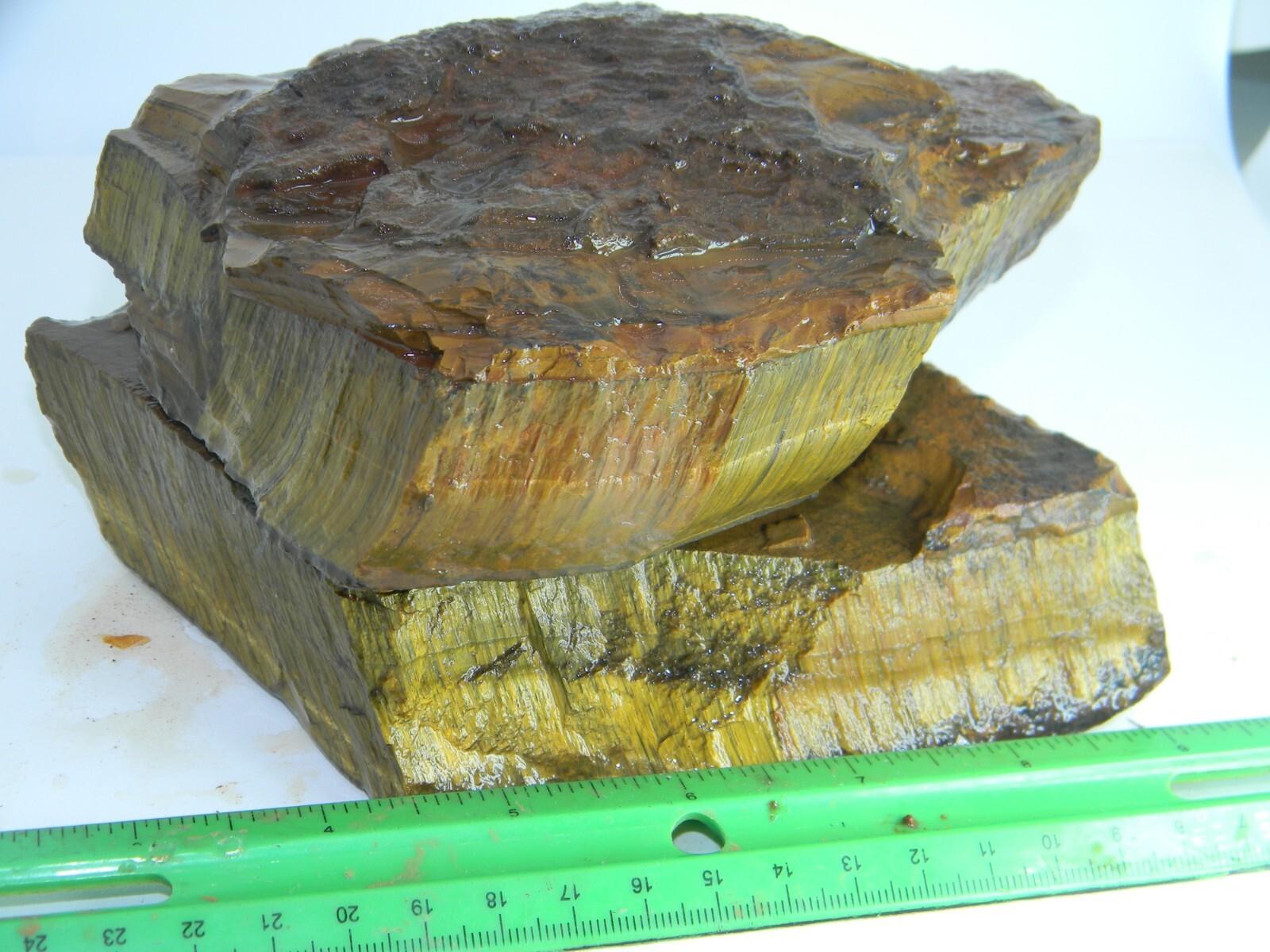 6 lbs Thick Slab Gold Premium Tiger Eye Rough Two Slabs #118 Без бренда