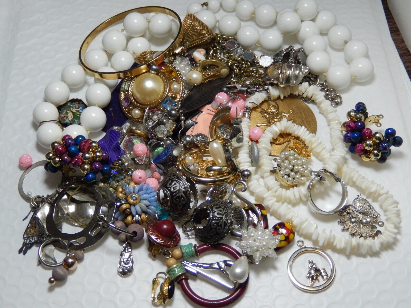Costume Jewelry Lot For Crafting Over 50 pieces Assortment Sold as is Unbranded