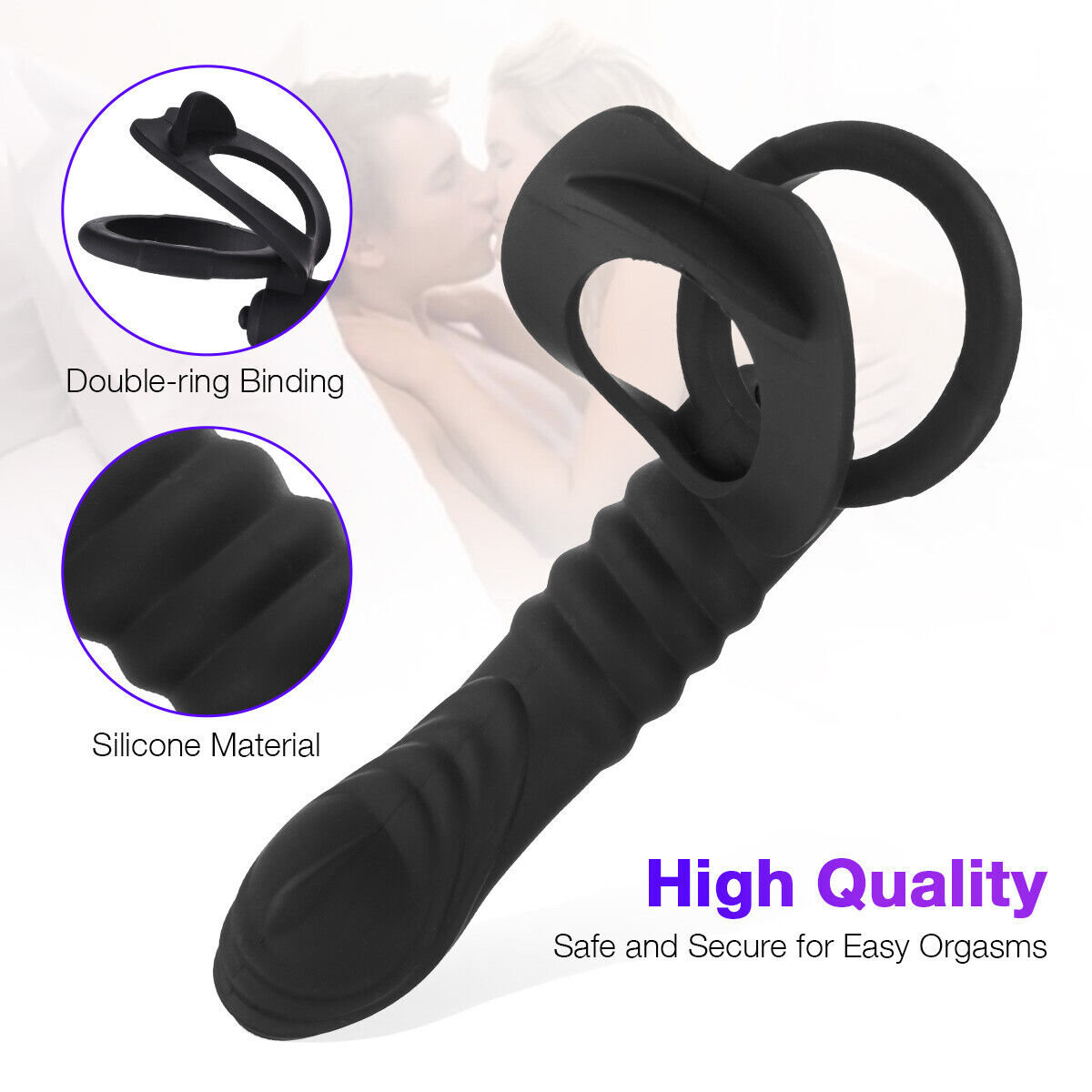 Vibrating Penis Cock Ring Clit G-spot Stimulator Couple Dildo Sex Toys For Men Unbranded - фотография #2