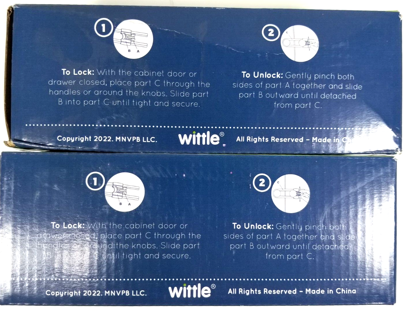 Wittle Sliding Child Safety Cabinet Locks *2 PACK* (6 EA 12 TOTAL) Baby Proof Wittle Sliding Cabinet Locks - фотография #2