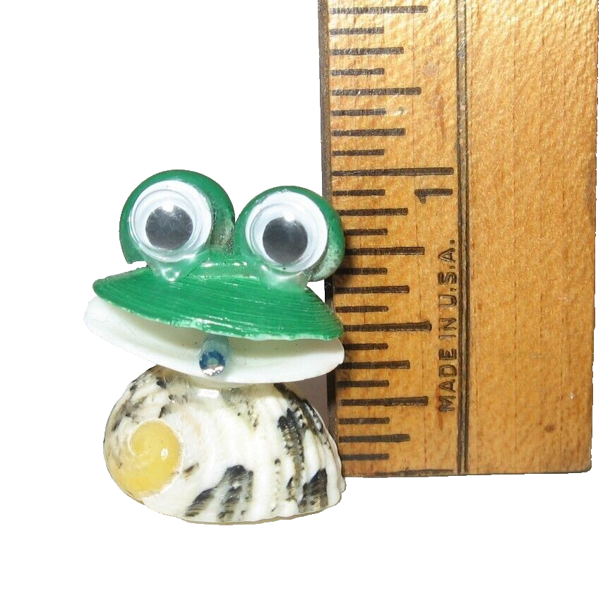 Handmade Shell Frog Googly Eyes Novelty 1" tall Philippines Без бренда - фотография #5