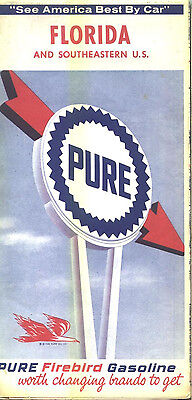 1965 Pure Florida Vintage Road Map  Без бренда