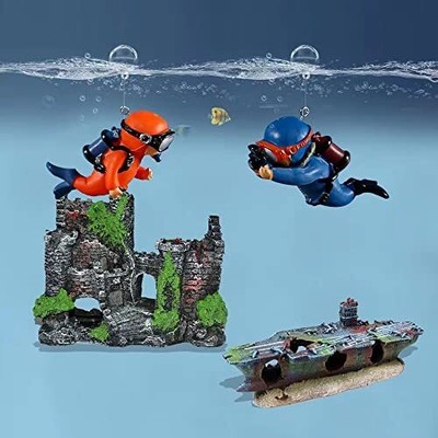  Fish Tank Decorations Ancient Castle Resin Ornaments Buy 1 get 3 Gift  Does not apply Does Not Apply - фотография #2