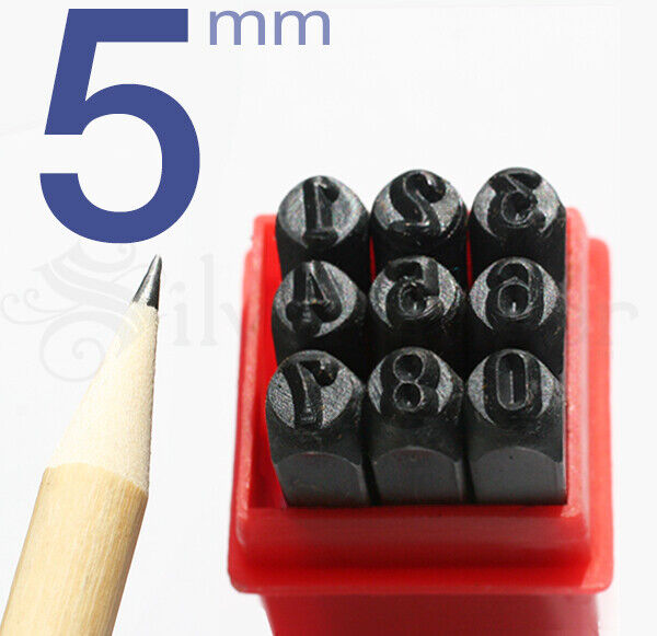 5MM NUMBER PUNCH STAMP SET 9pc Hardened Bearing Steel Metal Stamping Tool Kit Unbranded NUMBER PUNCHES