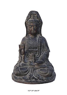 Handcrafted Chinese Sitting Kwan Yin, Bodhisattva Metal Statue JZ108 Без бренда - фотография #5