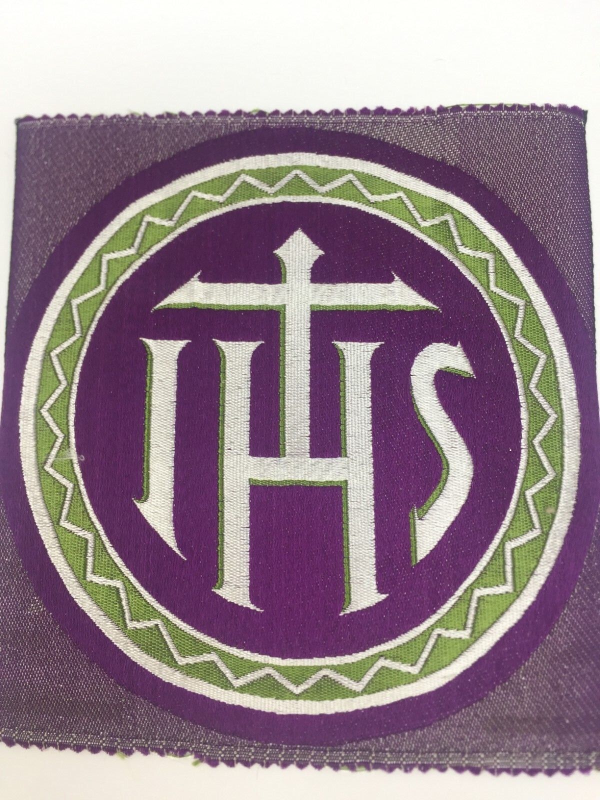 Vintage Emblems Liturgical Purple Applique Patch Vestment 2 Pcs. Benziger Brothers Does Not Apply - фотография #3
