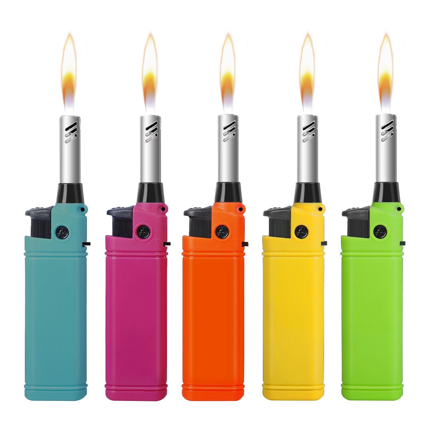 Mini Candle Lighter 5 Pack Refillable Long Neck Butane Gas Lighters for Stove Без бренда - фотография #3