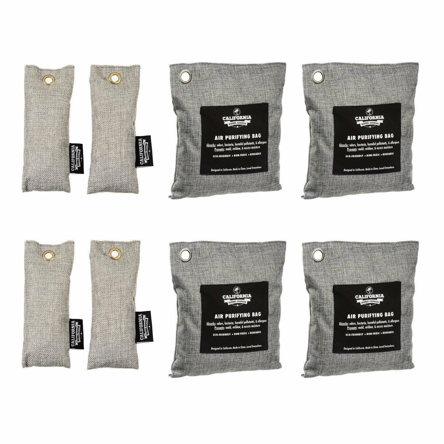 8 Activated Air Purifying Charcoal Bamboo Freshener Deodorizer Dehumidifier Bags California Home Goods