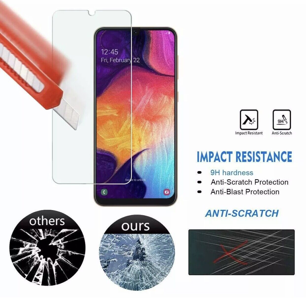 4x Premium Clear Tempered Glass Screen Protector For Samsung Galaxy A20 A30 A50 Unbranded - фотография #8