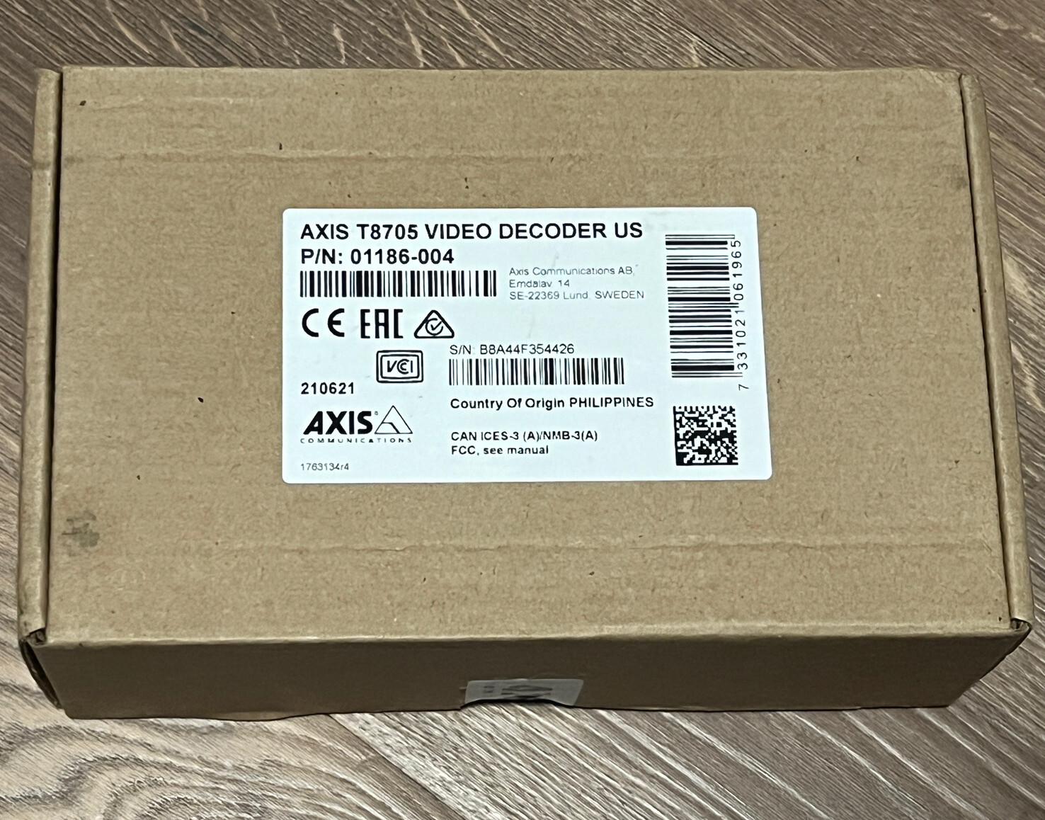 Axis Communications T8705 Video Decoder 1-Channel 01186-004 Axis 01186-004