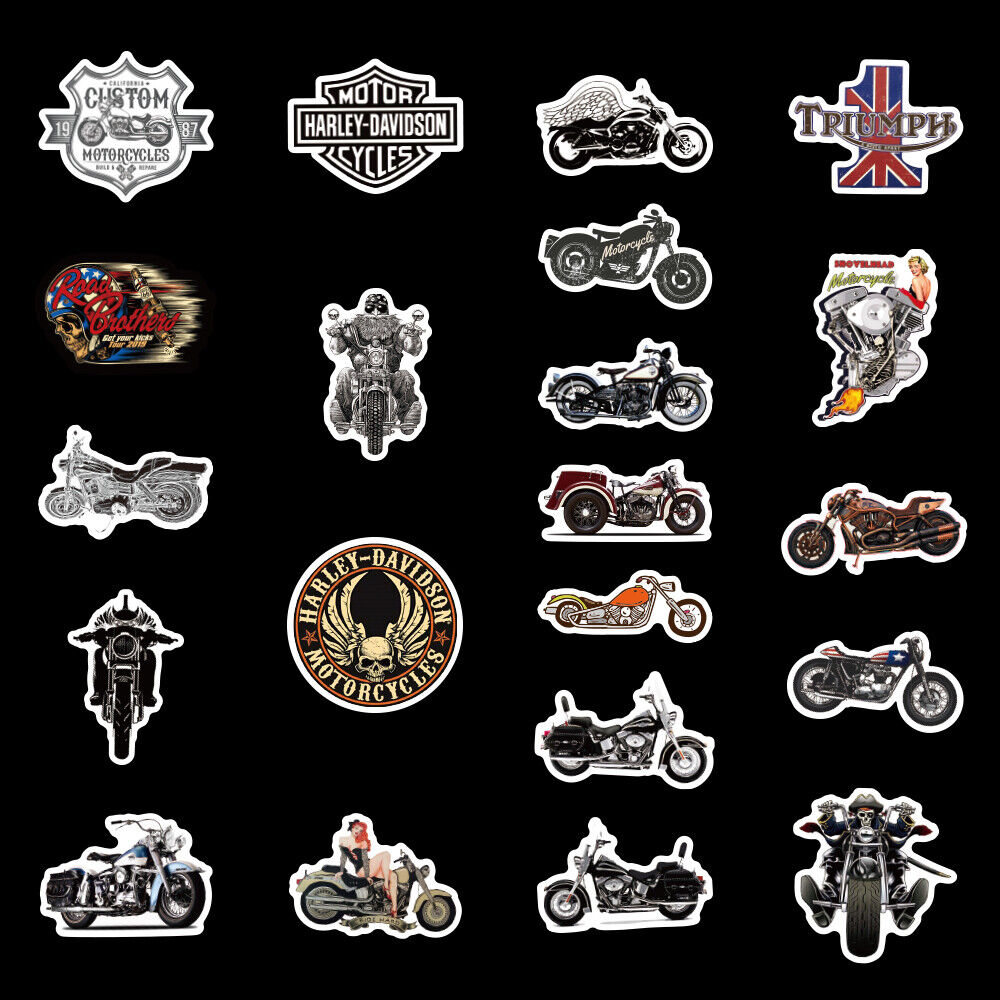 104pcs Harley Davidson Sticker Pack Decals Logo Vintage Helmet Skull Motorcycle  UK Stickers - фотография #7