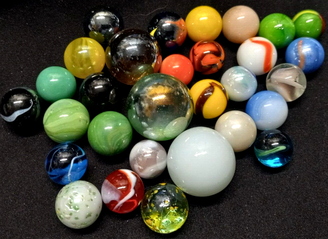 Vintage Marbles Lot Of 30 Mega Marbles Vacor .556"-.991" Mega Marble - фотография #6