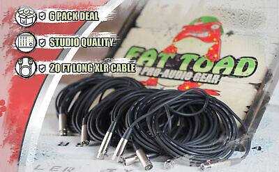 FAT TOAD Microphone Cords 20FT - 6 PACK XLR Cable Wire Female Male Recording PA Fat Toad U-AP2109 - фотография #5