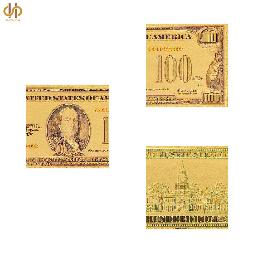 10PCS 1928 US 100 Dollar Bill Colored Gold Banknote Collection Dollar Bill  Без бренда - фотография #5