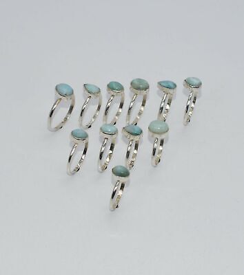 WHOLESALE 11PC 925 SOLID STERLING SILVER BLUE LARIMAR RING LOT p186 Unbranded